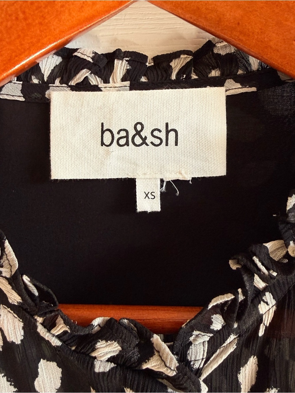 ba&sh Dot Print Ruffle Blouse 🖤 - Picture 2 of 3